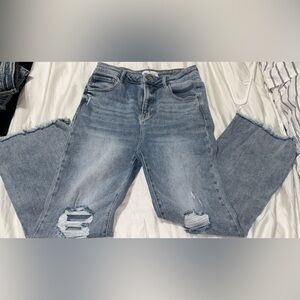 Risen medium wash distressed jeans Size 15 EUC